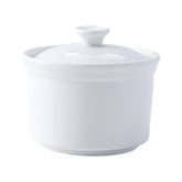 51098-4"white ceramic SOUP BOWL WITH LID-48/Case