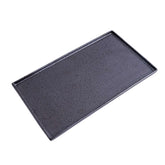 51204 - Dark Brown 12" Rimmed Rectanglar Porcelain Serving Platter, 12/Case