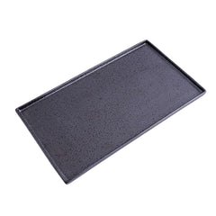 51204 - Dark Brown 12" Rimmed Rectanglar Porcelain Serving Platter, 12/Case