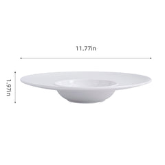 51041-Melamine Pasta Bowl, White Shallow Bowl Plates,Rimmed Bowls -24/Case