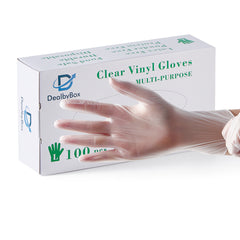 51017-Clear Vinyl Exam Gloves, Disposable Gloves, Cleaning Gloves (Large)-1000pcs/Case