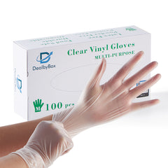 51015-Clear Vinyl Exam Gloves, Disposable Gloves, Cleaning Gloves (Medium)-1000pcs/Case