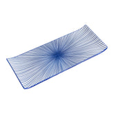 51252- Blue Radial 12" Rectanglar Porcelain Flat Plate, Sushi Plate, 16/Case