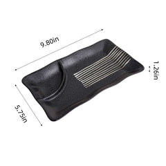 51049-CEREMIC BLACK MATTE DIVIDED PLATE-20/Case