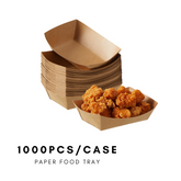 51377-Paper Food Trays Greaseproof, Heavy Duty Kraft Food Holders, Disposable Paper Food Boats(1000pack,1/4LB)