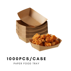 51377-Paper Food Trays Greaseproof, Heavy Duty Kraft Food Holders, Disposable Paper Food Boats(1000pack,1/4LB)