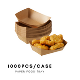 51378-Paper Food Trays Greaseproof, Heavy Duty Kraft Food Holders, Disposable Paper Food Boats(1000pack,1/2LB)