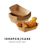 51379-Paper Food Trays Greaseproof, Heavy Duty Kraft Food Holders, Disposable Paper Food Boats(1000pack,1LB)