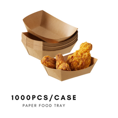 51379-Paper Food Trays Greaseproof, Heavy Duty Kraft Food Holders, Disposable Paper Food Boats(1000pack,1LB)