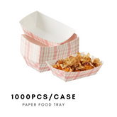 51374-Paper Food Trays Greaseproof, Heavy Duty Kraft Food Holders, Disposable Paper Food Boats, Red-Checkered(1000,1LB)