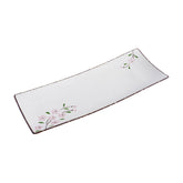 51178- Pink Sakura 12" Rectanglar Porcelain Flat Plate, Sushi Plate, 16/Case