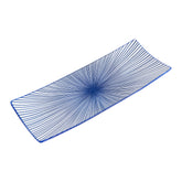 51251- Blue Radial 12" Rectanglar Porcelain Flat Plate, Sushi Plate, 16/Case