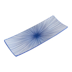51251- Blue Radial 12" Rectanglar Porcelain Flat Plate, Sushi Plate, 16/Case