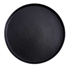 51225- Matte Black 10" Rimmed Round Porcelain Coupe Plate, 12/Case