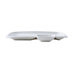 51108-10"Ceramic Dumpling/Sushi/Sashimi Plates with Sauce Dish-24/Case