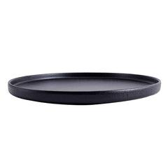 51225- Matte Black 10" Rimmed Round Porcelain Coupe Plate, 12/Case