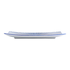 51251- Blue Radial 12" Rectanglar Porcelain Flat Plate, Sushi Plate, 16/Case
