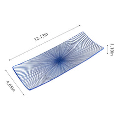 51251- Blue Radial 12" Rectanglar Porcelain Flat Plate, Sushi Plate, 16/Case