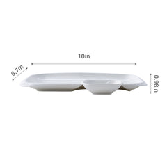 51108-10"Ceramic Dumpling/Sushi/Sashimi Plates with Sauce Dish-24/Case