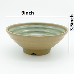 51143-9inch V-Shape MELAMINE MATTE RIDGED NOODLE/RAMEN BOWL-20/case