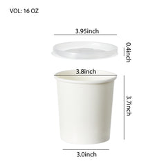 51389-DealbyBox Disposable Kraft Paper Soup Cups with Lids, Paper Food Containers, Ice Cream Cups, To Go Bowls for Hot and Cold Food Combo Pack (250 Sets,16oz)