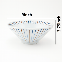 51091-9 inch,1500 ml ,Melamine Bowl with Vertical Stripes-36/Case