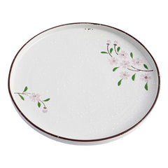 51173 - Pink Sakura 12" Rimmed Round Porcelain Coupe Plate, 8/Case