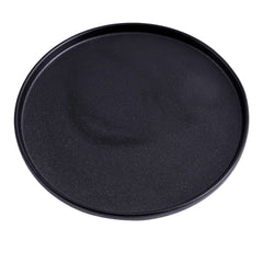 51226 - Matte Black 12" Rimmed Round Porcelain Coupe Plate, 8/Case