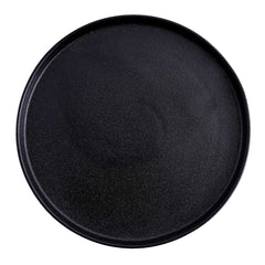 51226 - Matte Black 12" Rimmed Round Porcelain Coupe Plate, 8/Case