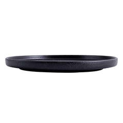 51226 - Matte Black 12" Rimmed Round Porcelain Coupe Plate, 8/Case
