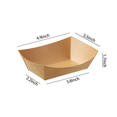 51379-Paper Food Trays Greaseproof, Heavy Duty Kraft Food Holders, Disposable Paper Food Boats(1000pack,1LB)