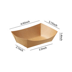 51378-Paper Food Trays Greaseproof, Heavy Duty Kraft Food Holders, Disposable Paper Food Boats(1000pack,1/2LB)