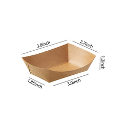 51377-Paper Food Trays Greaseproof, Heavy Duty Kraft Food Holders, Disposable Paper Food Boats(1000pack,1/4LB)