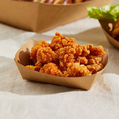 51377-Paper Food Trays Greaseproof, Heavy Duty Kraft Food Holders, Disposable Paper Food Boats(1000pack,1/4LB)