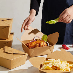 51386-DealbyBox Kraft Paper To Go Boxes, Take Out Food Containers Greaseproof and Heavy Duty, Disposable To Go Containers for Restaurant, Catering and Party(48oz,300pack)