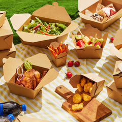 51386-DealbyBox Kraft Paper To Go Boxes, Take Out Food Containers Greaseproof and Heavy Duty, Disposable To Go Containers for Restaurant, Catering and Party(48oz,300pack)