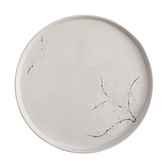 51237- White Sakura 8" Rimmed Round Porcelain Coupe Plate , 24/case