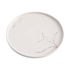 51237- White Sakura 8" Rimmed Round Porcelain Coupe Plate , 24/case