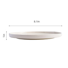 51237- White Sakura 8" Rimmed Round Porcelain Coupe Plate , 24/case