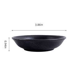 51223 - Matte Black 3.75" Porcelain Dipping Dish Sushi Soy Sauce Wasabi Plate, 72/Case