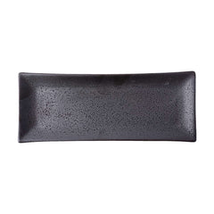 51050-Matte Black Ceramic Food Serving Platters (10 1/3 x 4 Inch Rectangle Plates)-24/Case