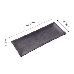 51050-Matte Black Ceramic Food Serving Platters (10 1/3 x 4 Inch Rectangle Plates)-24/Case