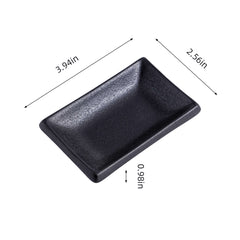 51232- Matte Black 4" Rectanglar Porcelain Soy Sauce Dish, 72/Case