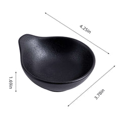 51231 - Matte Black 4.25" Porcelain Dip Bowl, Soy Sauce Dish with Handle, 72/Case