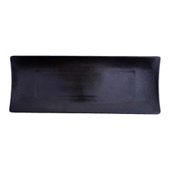 51203- Dark Brown 14" Rectanglar Porcelain Flat Plate, Sushi Plate, 12/Case