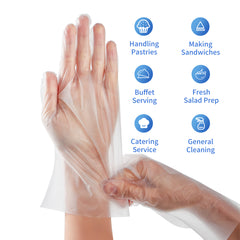 51025-Plastic Food Safe Gloves, Disposable Gloves (Small)-2000pcs/Case