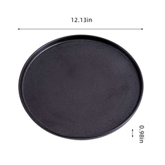 51201 - Dark Brown 12" Rimmed Round Porcelain Coupe Plate, 8/Case