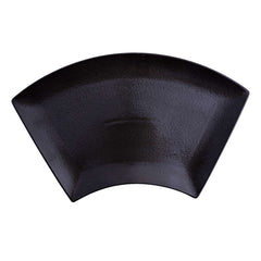 51209 - Dark Brown 12" Sector Shape Porcelain Plate, Sushi Sashimi Plate, 16/Case