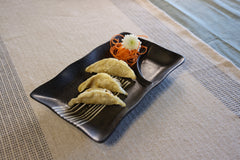 51049-CEREMIC BLACK MATTE DIVIDED PLATE-20/Case