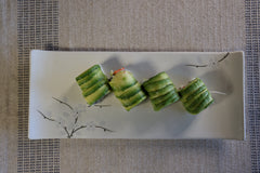 51241- White Sakura 12" Rectanglar Porcelain Flat Plate, Sushi Plate, 16/Case